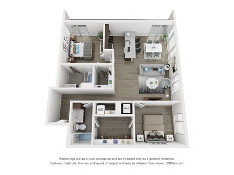 B6 Floor Plan at South Falls Tower, Richmond, Virginia
